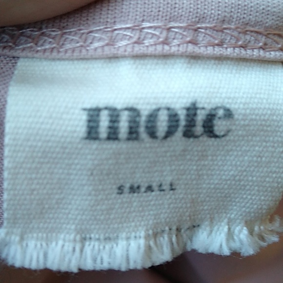 MOTE DUSTY PINK HIGH LOW RUFFLED SHORT SLEEVE SHIRT WITH DRAWSTRING BACK SIZE SM - Picture 8 of 9